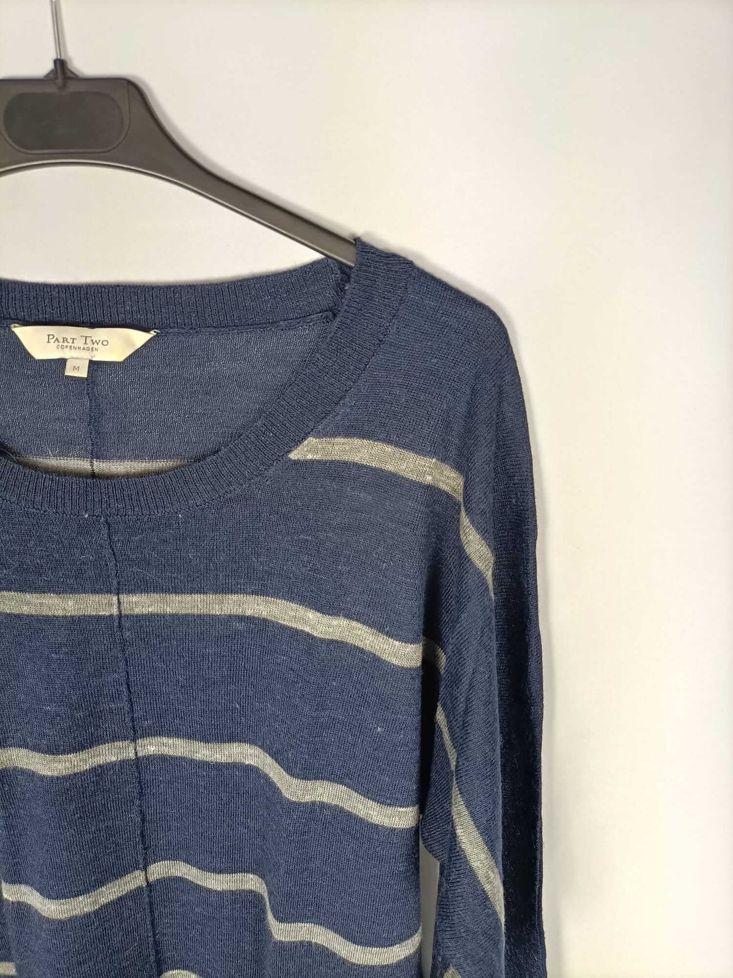PART TWO.Jersey punto azul rayas grises T.m