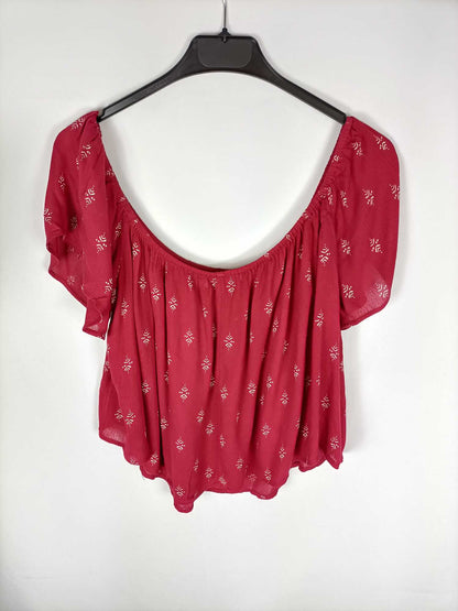 GINATRICOT.Blusa burdeos T.38