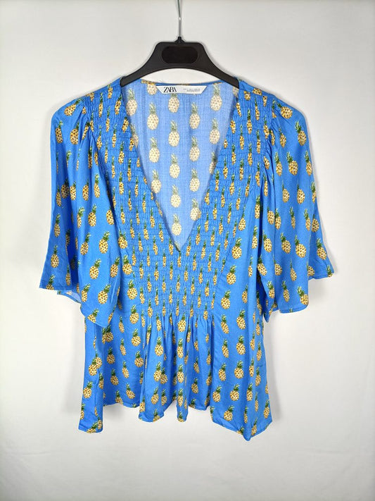 ZARA. Blusa piñas T.s
