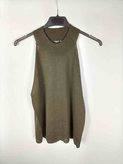 MANGO. Top verde punto T.m