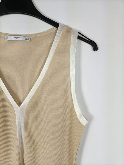 MANGO. Top beige punto T.m