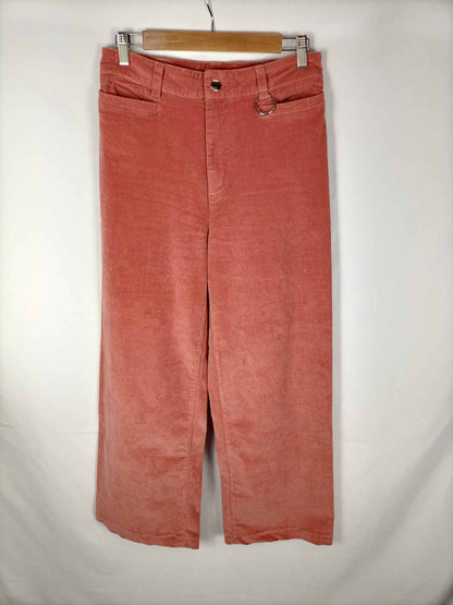 MANGO. Pantalón pana salmón T.40