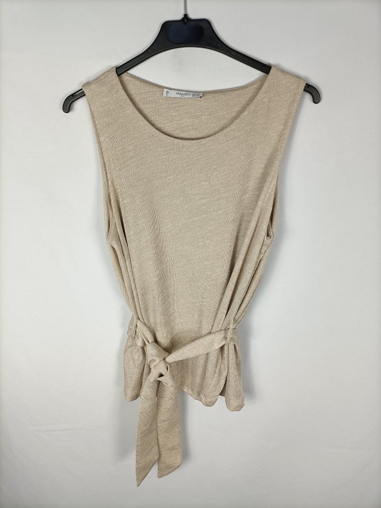 MANGO. Top beige lazada T.m/l