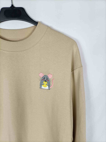 MONKI. Sudadera beige ratón T.xs