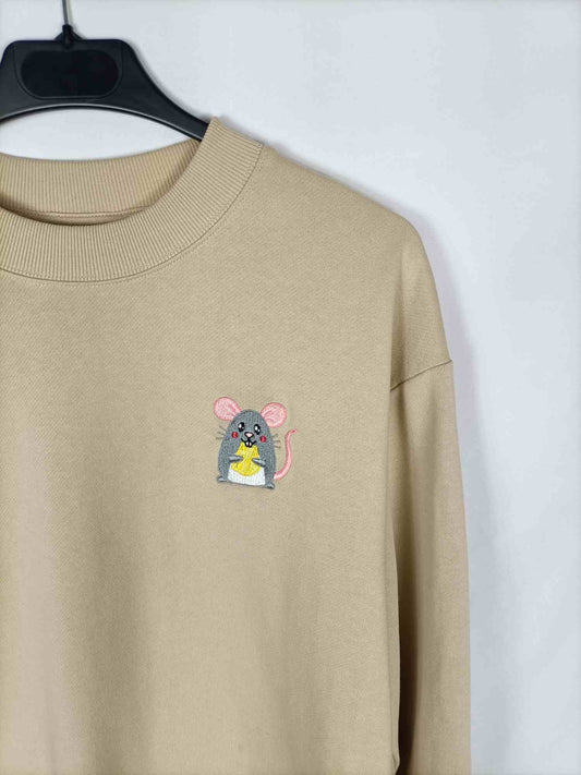 MONKI. Sudadera beige ratón T.xs