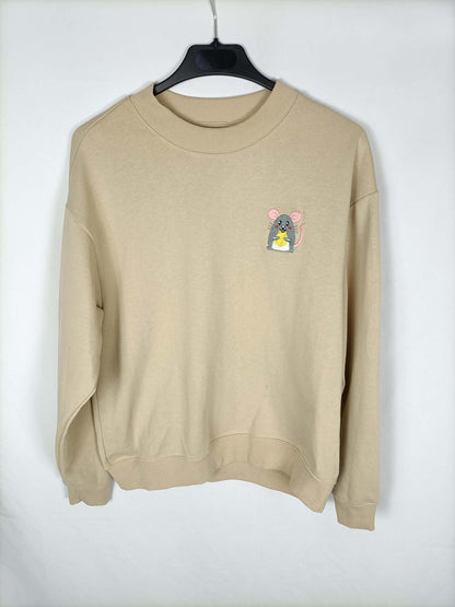 MONKI. Sudadera beige ratón T.xs