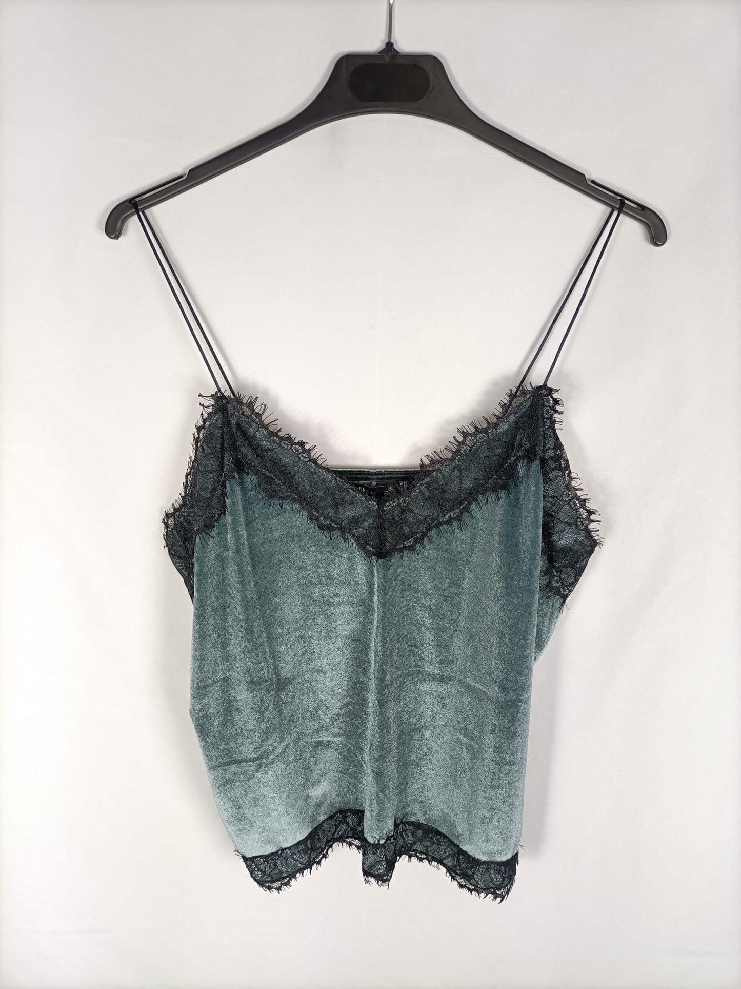 BERSHKA.Top lencero verde agua T.m