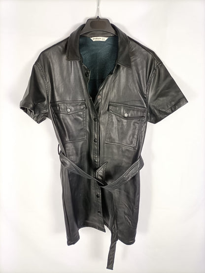 STRADIVARIUS.Vestido polipiel t.m