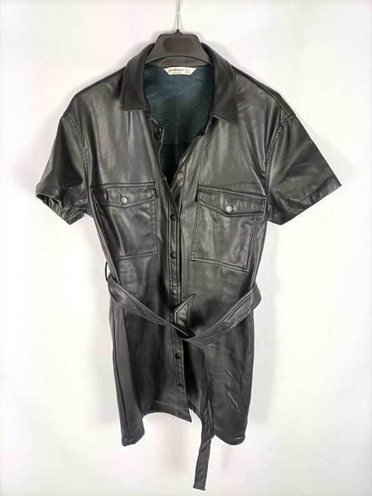 STRADIVARIUS.Vestido polipiel t.m