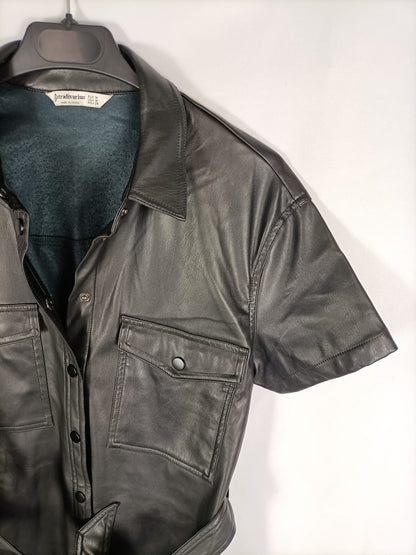 STRADIVARIUS.Vestido polipiel t.m