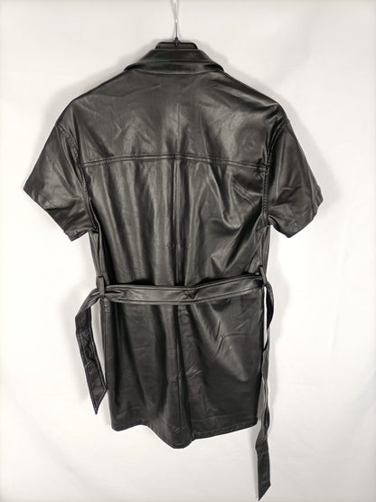 STRADIVARIUS.Vestido polipiel t.m