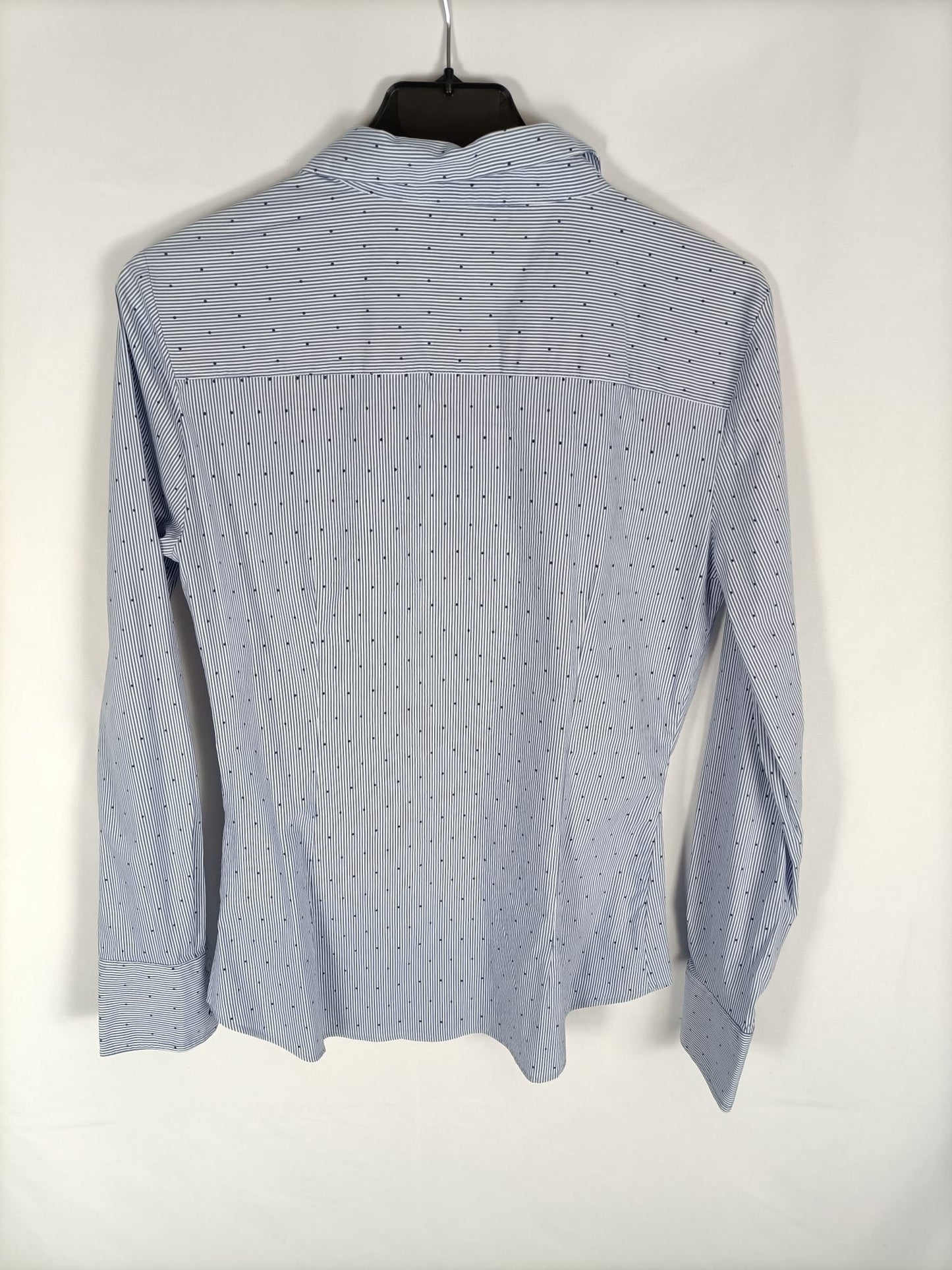 ZARA.Camisa azul rayas y lunares T.m