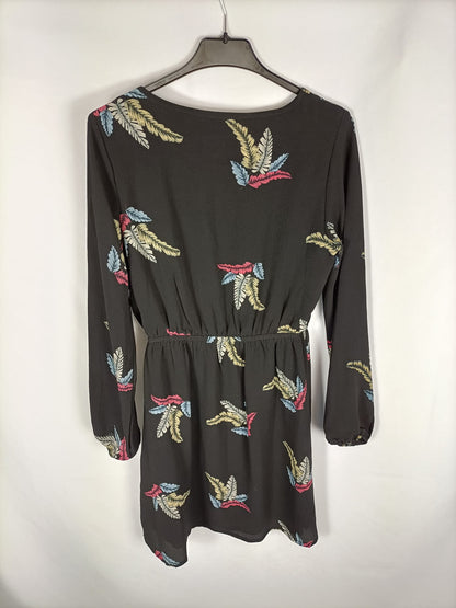 MINUTEO.Vestido negro estampado TU (s/m)