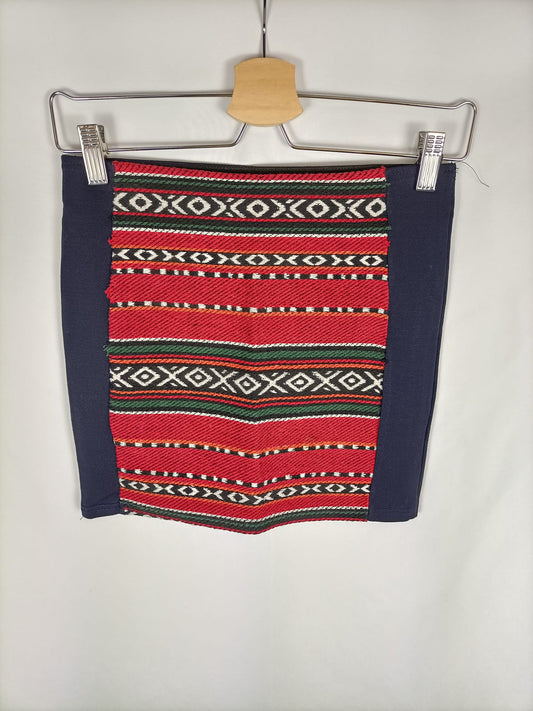 OTRAS.Falda azul detalle étnico TU (s)