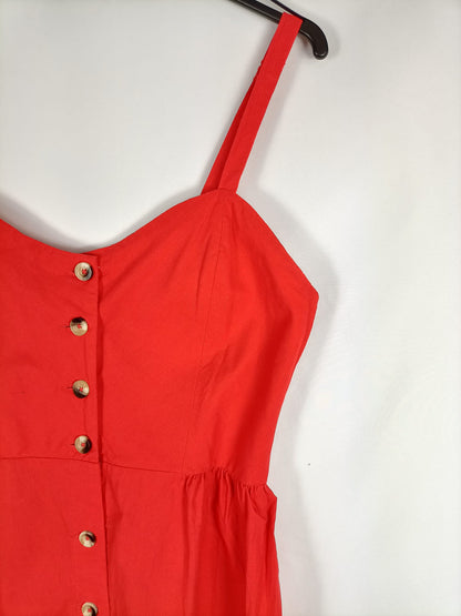 OTRAS. Vestido midi rojo T.m