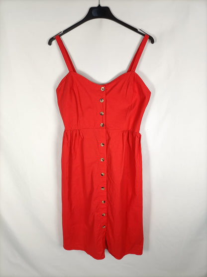 OTRAS. Vestido midi rojo T.m