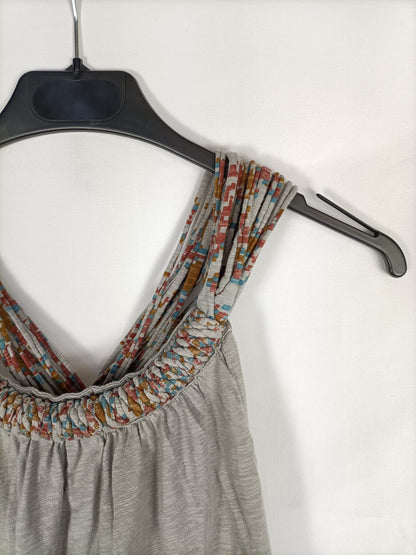 ZARA. Top escote cuerdas T.m