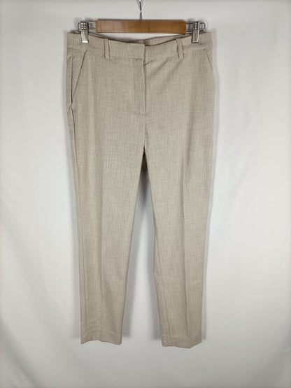 H&M. Pantalón fluido beige T.36