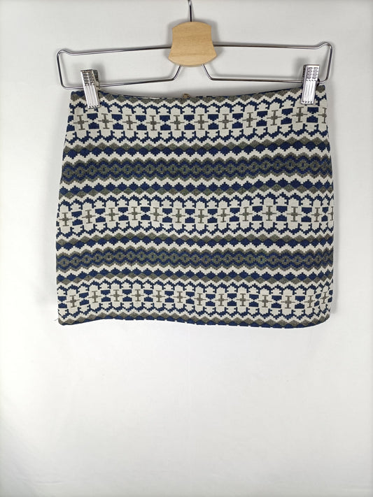 MISS CLASIC. Falda étnica azules T.s