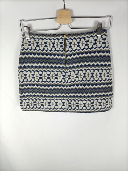 MISS CLASIC. Falda étnica azules T.s