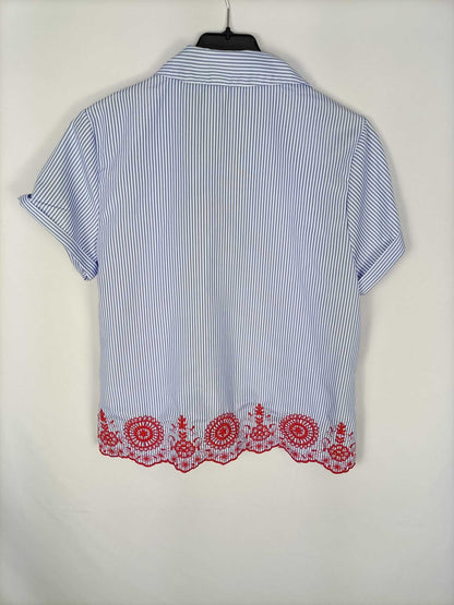 COCO NUT. Camisa rayas bordada T.m