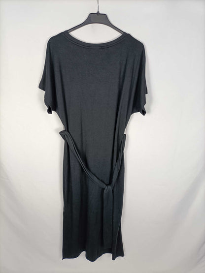 BERSHKA. Vestido largo negro T.l