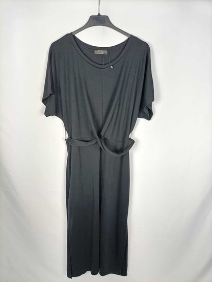 BERSHKA. Vestido largo negro T.l