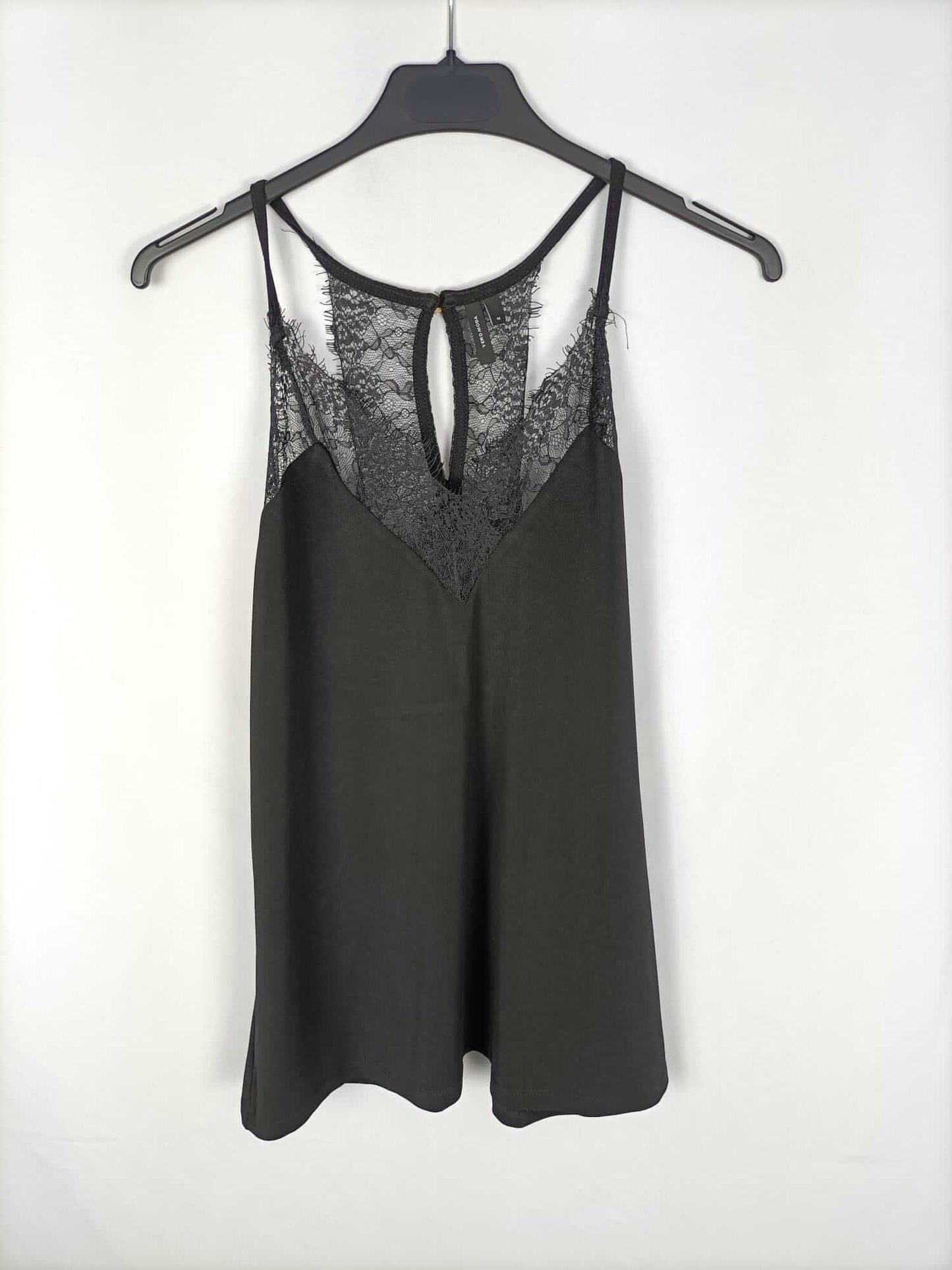 VERO MONA. Top lencero negro T.m