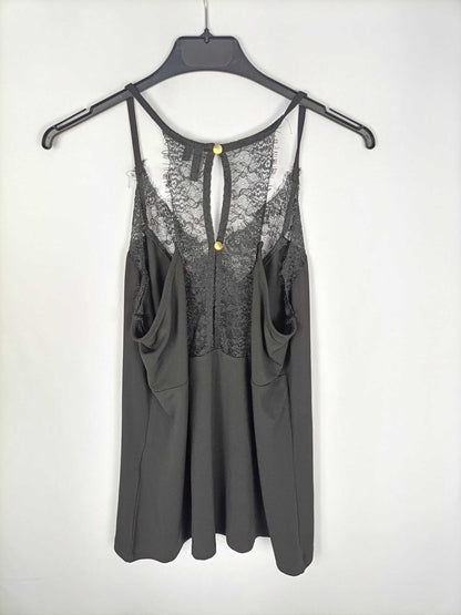 VERO MONA. Top lencero negro T.m