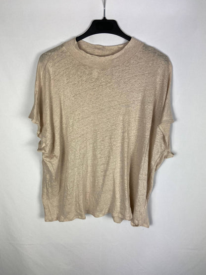 H&M.Camiseta beige T.L