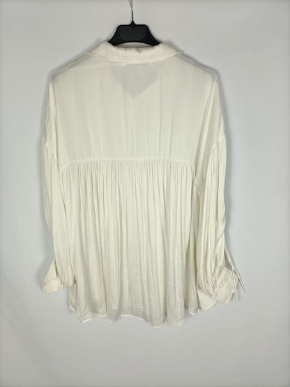 UTERQÜE. Blusa beige oversized T.s