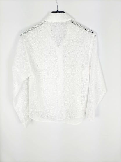 ZARA. Blusa encaje troquelada T.xs
