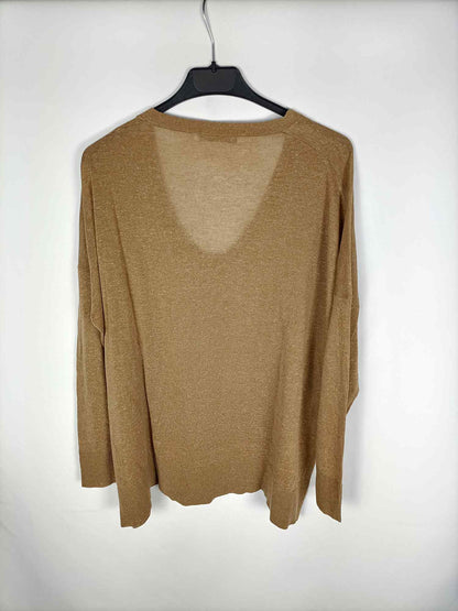 ZARA. Jersey camel oversized T.s