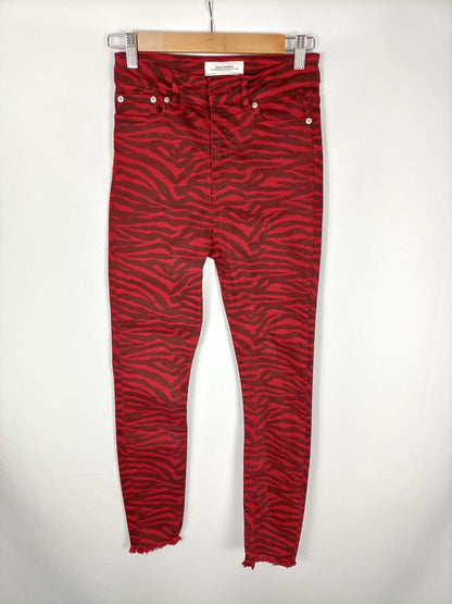 MarketZARA. Pantalón cebra rojo T.36