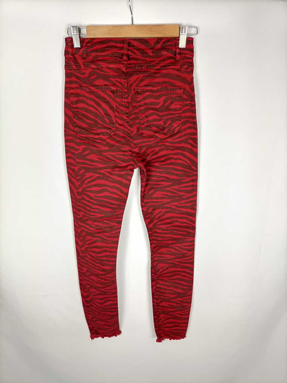 MarketZARA. Pantalón cebra rojo T.36