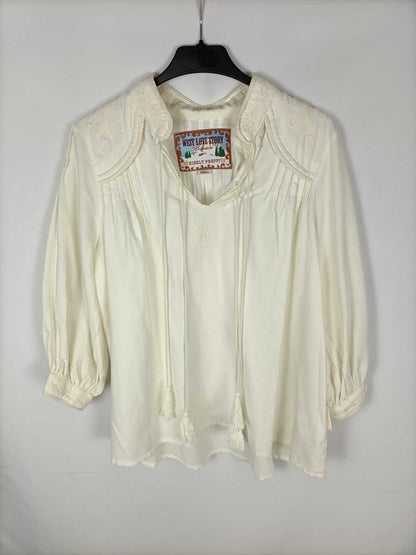 WEST LOVE STORY. Blusa beige bordada T.s