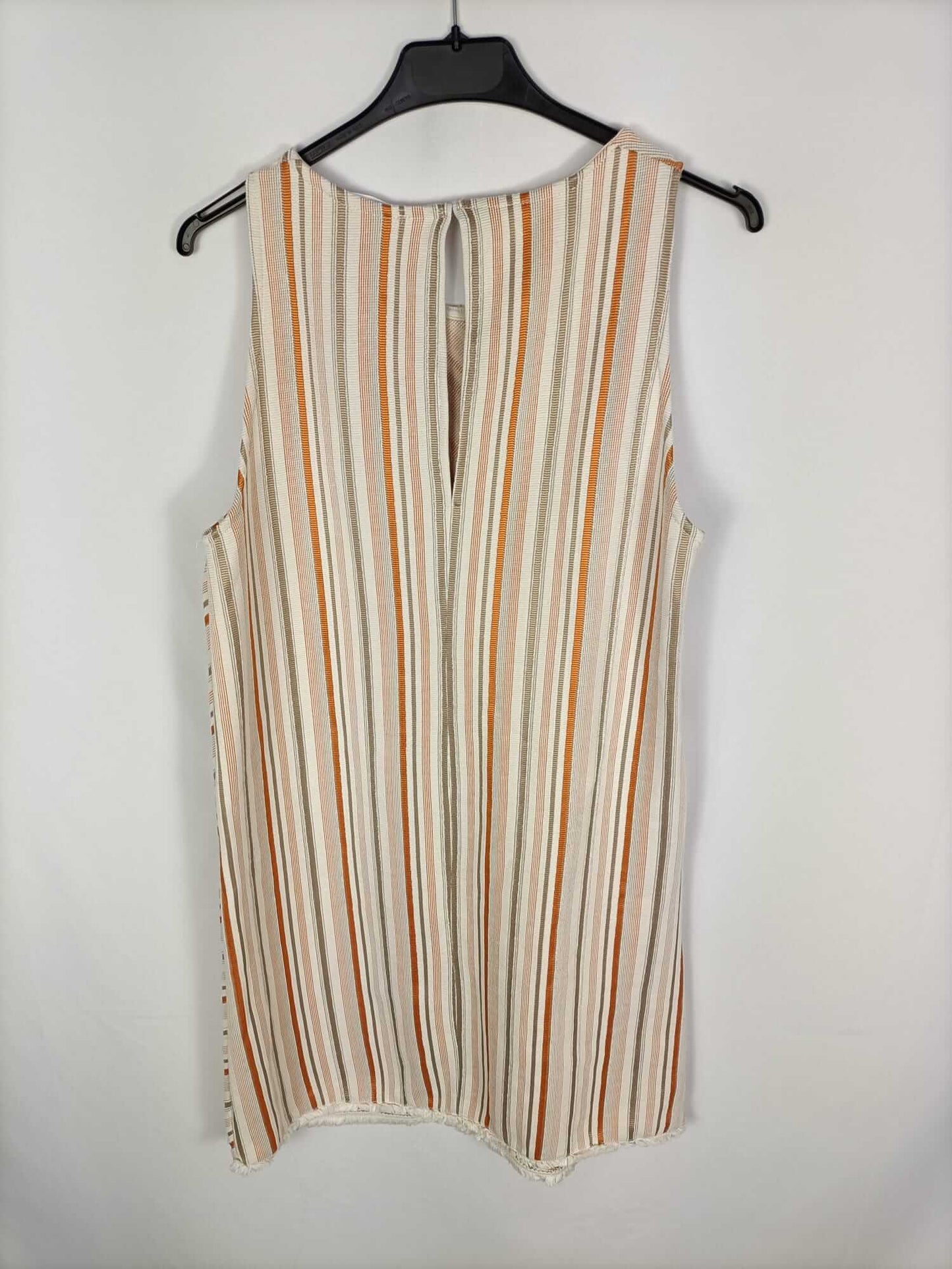 MANGO.Vestido beige rayas T.M