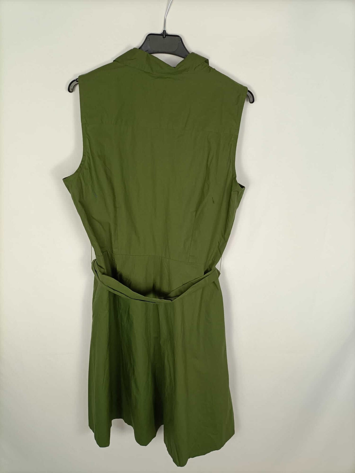 MANGO.Vestido verde abotonado T.L