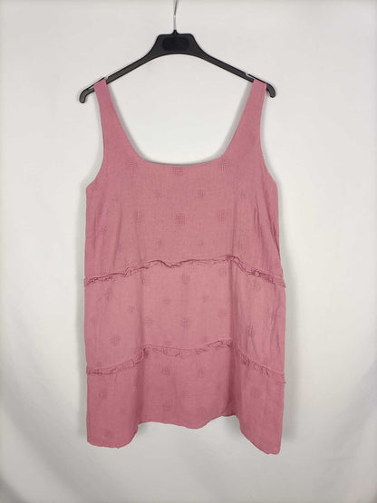 VALENTINA.Vestido rosa corto T.L