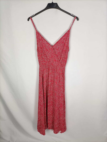 VALENTINA.Vestido rojo midi lunares T.L