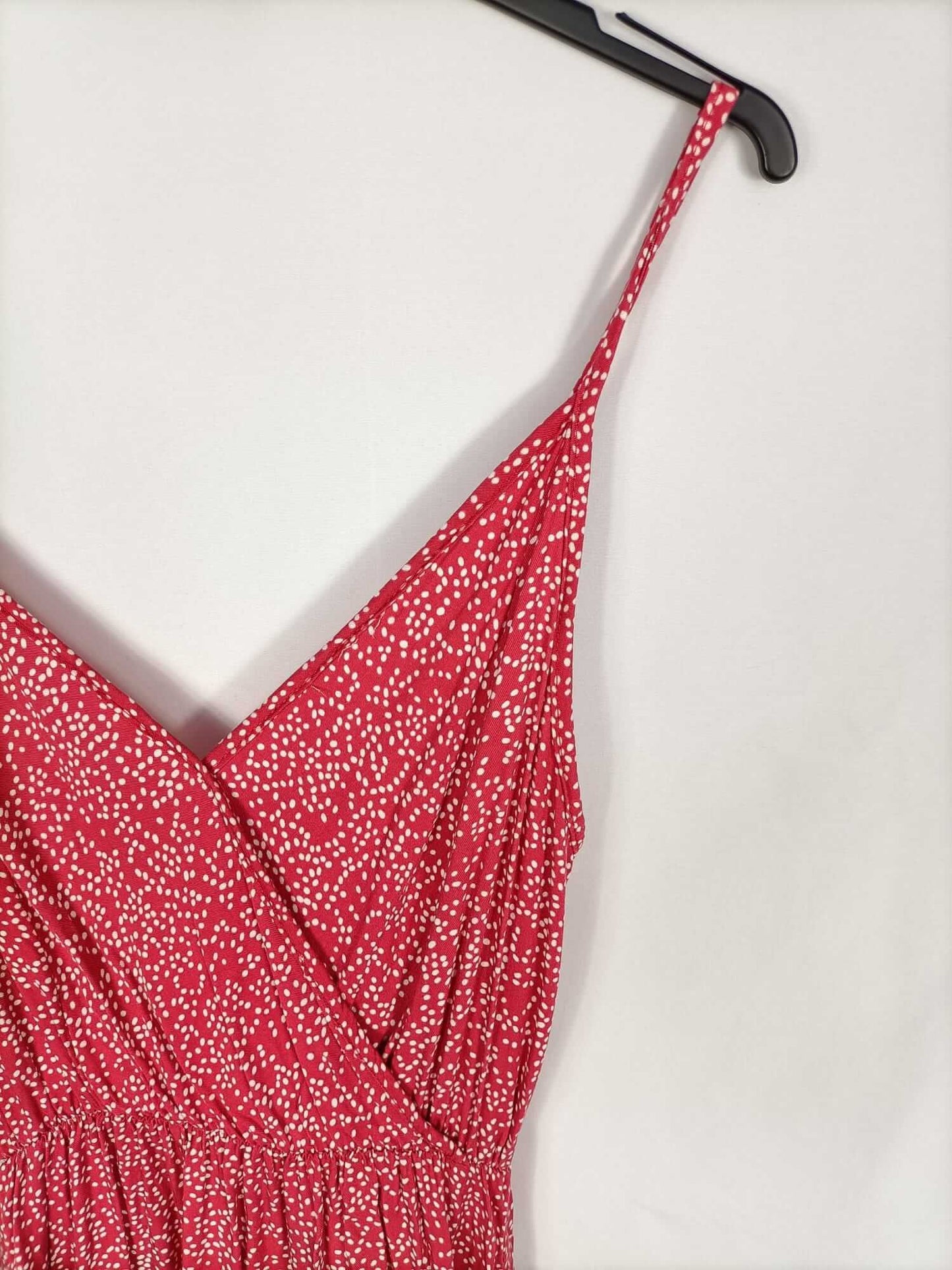 VALENTINA.Vestido rojo midi lunares T.L