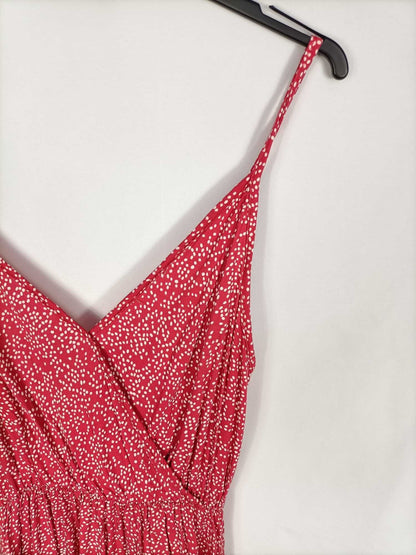 VALENTINA.Vestido rojo midi lunares T.L