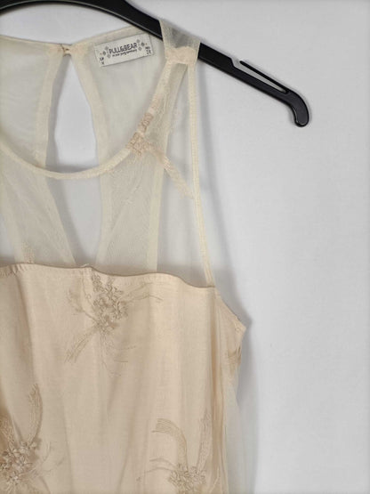 PULL&amp;BEAR. Beige mesh dress Tm