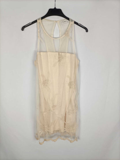PULL&amp;BEAR. Beige mesh dress Tm