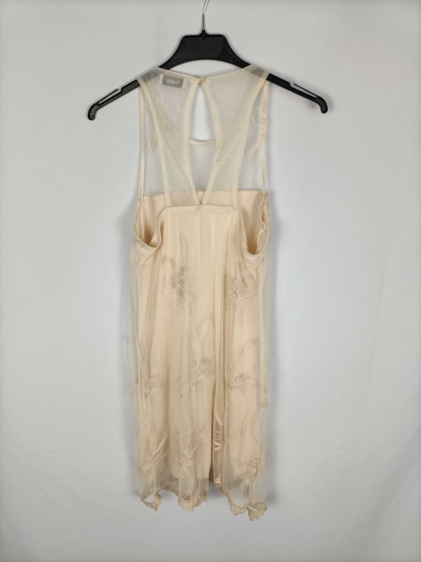 PULL&amp;BEAR. Beige mesh dress Tm