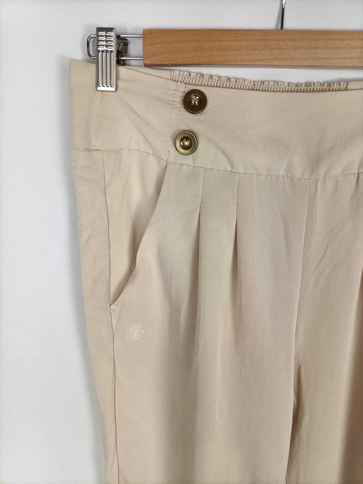 BERSHKA. Flowing beige pants Tm