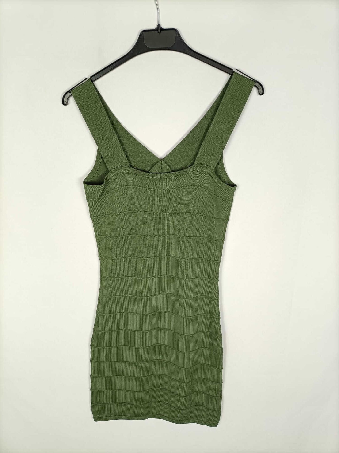 BLANCO.Vestido punto verde T.s
