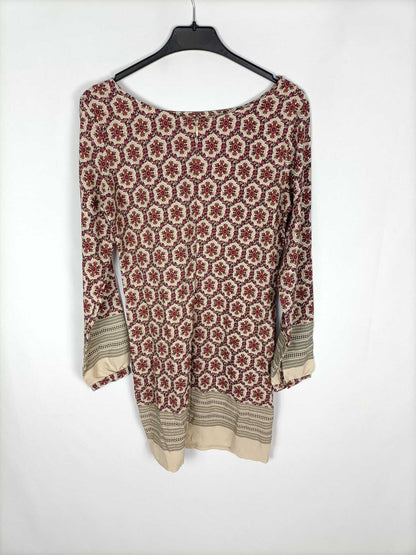 OTZI.Vestido beige flores. T.s