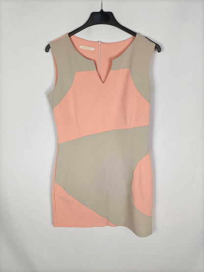 JOOO.Two-tone beige and salmon dress Tm/l