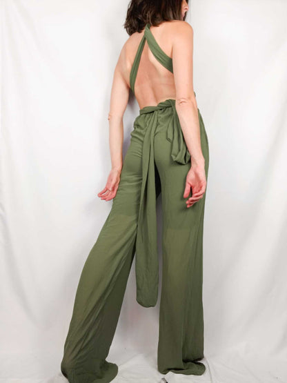 OTRAS.Mono verde escote amplio T.s/m